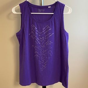 “zenergy by Chico’s” Sequined Purple Tank